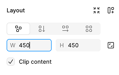 Las opciones de ancho y alto aparecen en los cuadros de texto etiquetados como W y H, respectivamente.