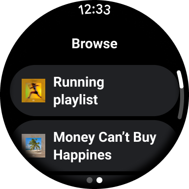 A list of audio libraries, including a playlist and an audio book